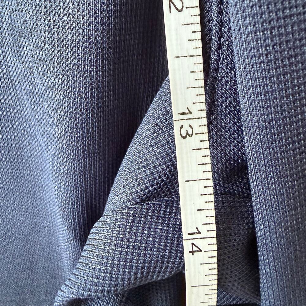 Halara Blue Pull On High Rise Pleated Wide Leg Stretch Knit Trouser Pants Sz LP - Picture 11 of 15